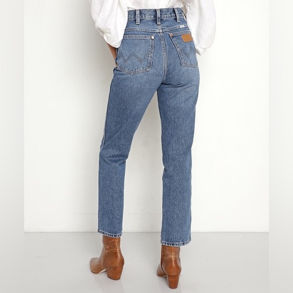 Wrangler Wild West 603 High Rise Straight Jean Retro Mid Damaged - Picture 7 of 15